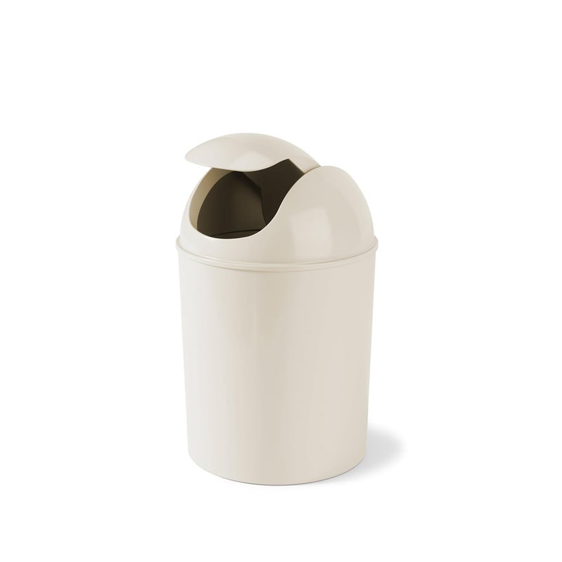 UMBRA 1.25 Gallon Mini Waste Can with Removable Swing-Top Lid - Small Garbage Bin for Kitchen, Bathroom, Bedroom, Office - Compact Trash Can Fit Under Tables & Counters - Sand - Image 3